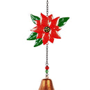 Holiday Icon Hanging Metal Bell, Poinsettia Icon, 8 CT