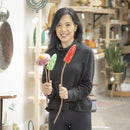 Art Glass Mushroom Garden Stake, Set of 18