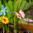 Pollinator Garden Stake Metal Butterfly, Dragonfly & Florals Plant Pick