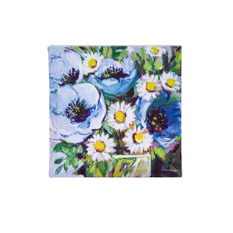 What She Shed Indoor Wall Decor, Textile, Gallery Floral Mini Canvas, 8" L x 8" H, Asst of 4