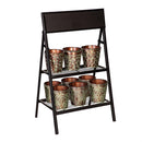 Cottage Garden Planters, Metal, Embossed Planters with 2-Tier Plant Stand Program