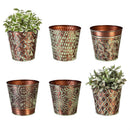 Cottage Garden Planters, Metal, Embossed Planters with 2-Tier Plant Stand Program