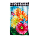 Suede Outdoor Curtain Set of 2, Gerbera Daisy,  52 x 84"