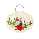 Joyful Traditions Garden Accent, Printed Metal Hanging Birds Sign, Holiday Bird, Asst of 4