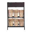 Winter Grove Planter, Metal, Embossed Design, Asst of 6, Includes 2-Tier Plant Stand Program