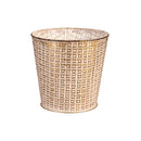 Winter Grove Planter, Metal, Embossed Design, Asst of 6, Includes 2-Tier Plant Stand Program