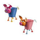 Metal Pig Planter 2 Asst