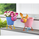 Metal Pig Planter 2 Asst
