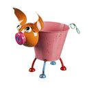 Metal Pig Planter 2 Asst