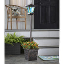 Solar Lantern Planter, Blue Mosaic Pattern
