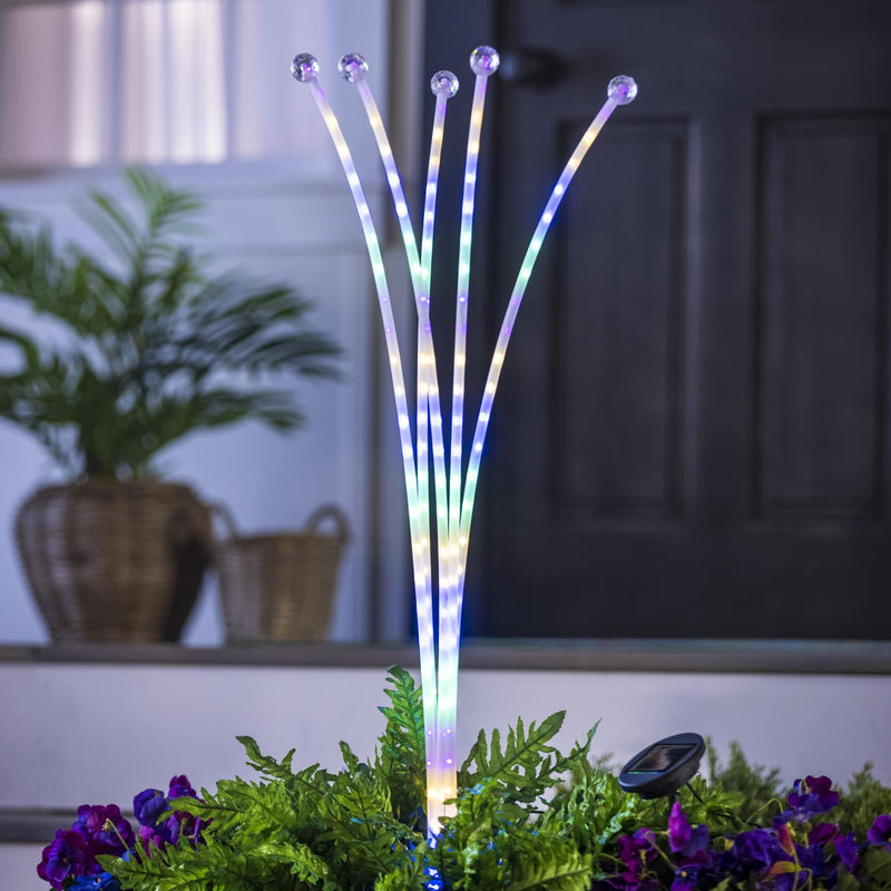 38"H Solar RGB Pathlights with Fosted Finish
