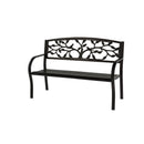 Tree of Life Metal Garden Bench - Black