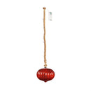 Battery Operated LED Glass Pumpkin Hanging Light,Red