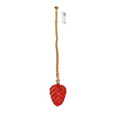 Battery Operated LED Glass Pinecone Hanging Light,Red
