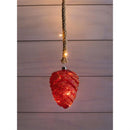 Battery Operated LED Glass Pinecone Hanging Light,Red