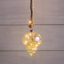 Battery Operated LED Glass Ornament Hanging Light, Grey