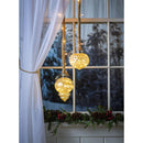 Battery Operated LED Glass Ornament Hanging Light, Grey