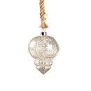 Battery Operated LED Glass Ornament Hanging Light, Grey
