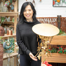 Handmade Metal Golden Butterflies Side Table