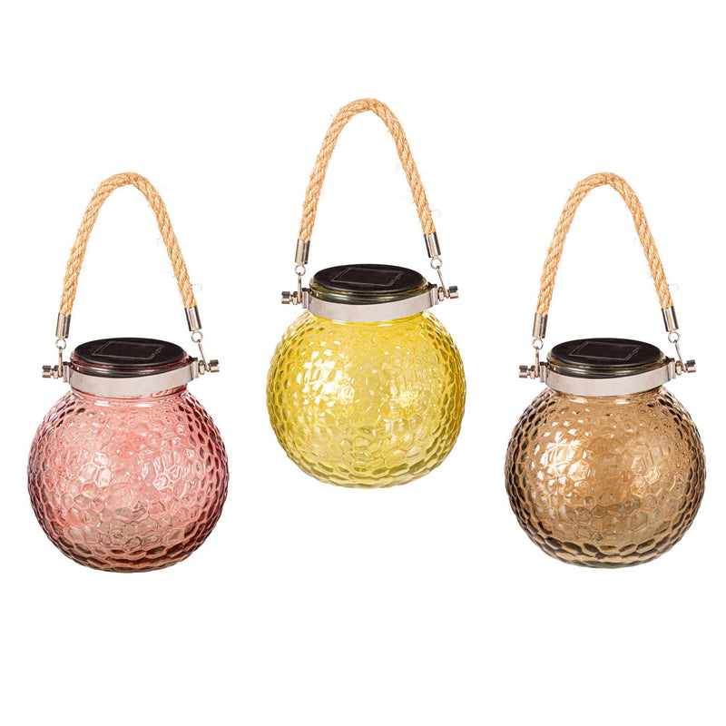 Textured Glass Solar Lanterns