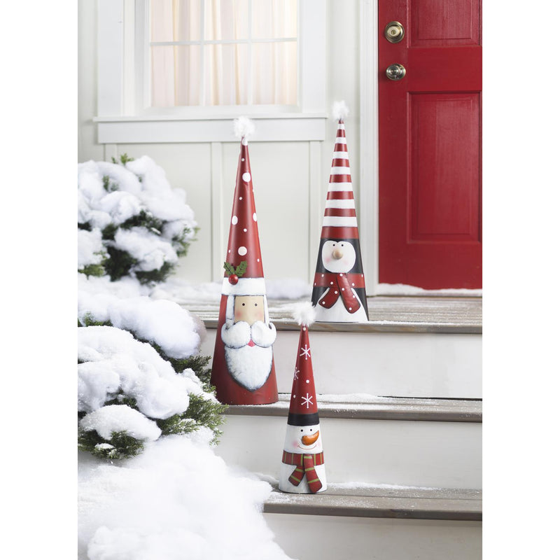 Set of 3 Nested Christmas Icons Metal Statuary