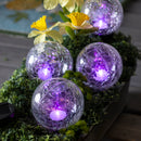 Staked Lanterns with Solar RGB Globes, Set of 4