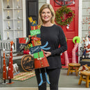 35" Metal Lady Holding Presents Statuary