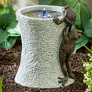 Climbing Frog Sand stone Cylinder Solar Fountain