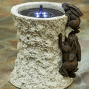 Climbing Rabbit Sand stone Cylinder Solar Fountain