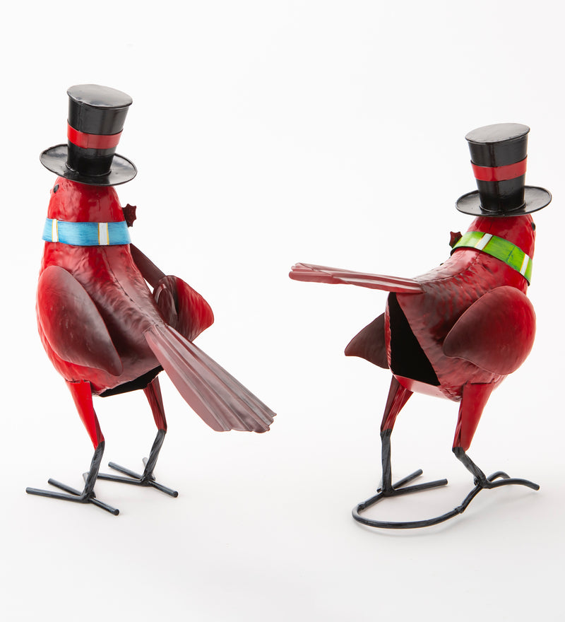 Holiday Cardinal Metal Garden Statues, Set of 2,phc905