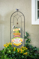 Evergreen Landscaping Details,Metal Scarecrow Trellis with Bird,1.5x17.5x54.5 Inches