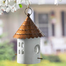 Wooden/Iron Hanging Bird House with Round Top