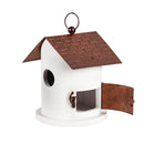 Wooden/Iron Hanging Bird House with Slanted Top