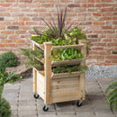 33" H Raised Garden Bed with Wheels