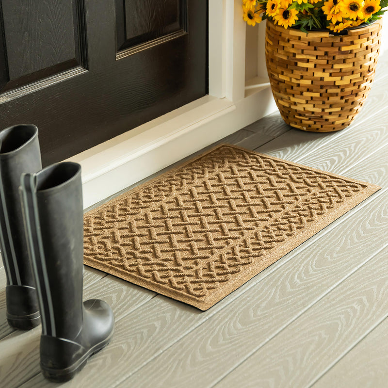 Waterhog Indoor/Outdoor Rug, Cable Weave in Camel 20"x30"
