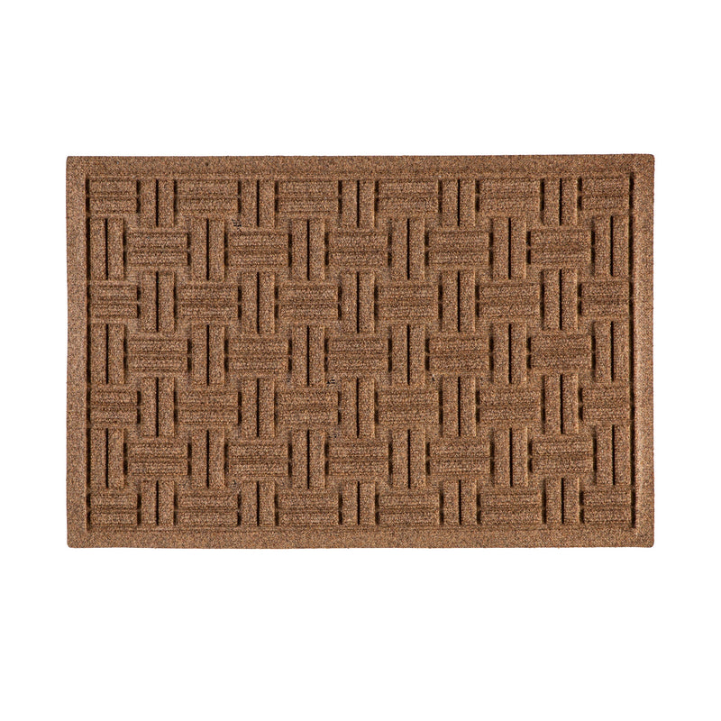 Waterhog Indoor/Outdoor Rug, Basketweave in Camel 20"x30"