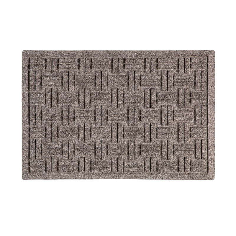 Waterhog Indoor/Outdoor Rug, Basketweave in Grey 20"x30"