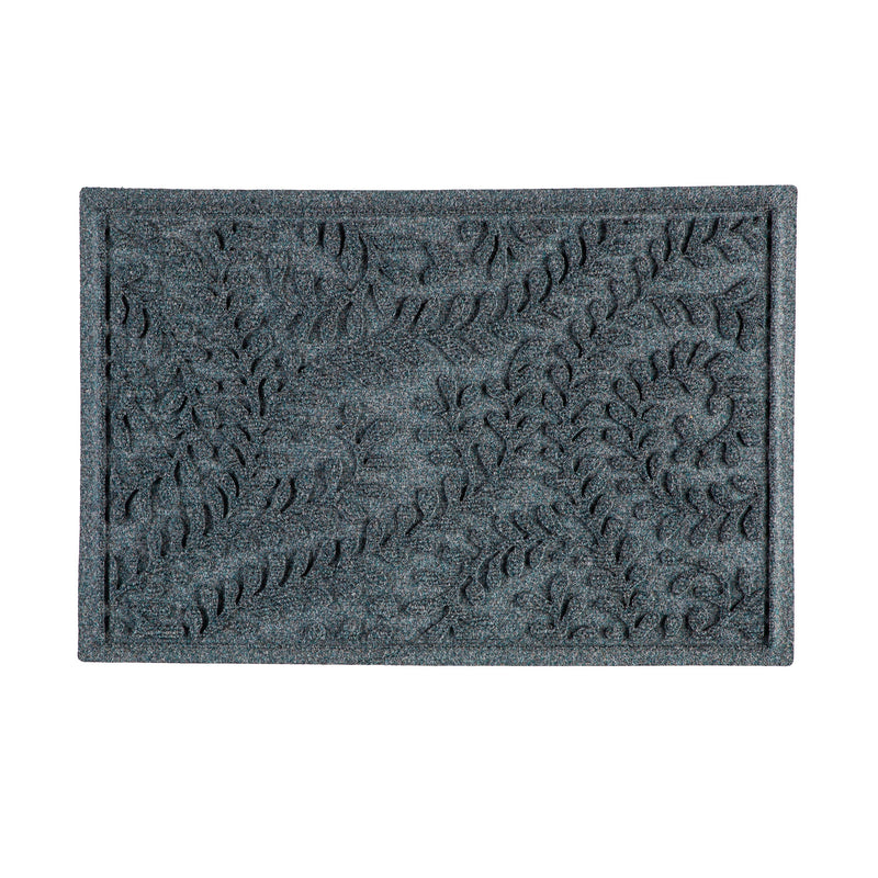 Waterhog Indoor/Outdoor Rug, Leaves in Bluestone 20"x30"