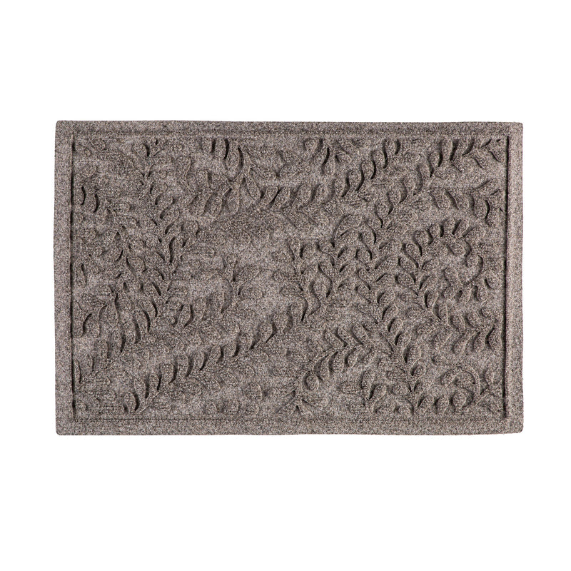 Waterhog Indoor/Outdoor Rug, Leaves in Grey 20"x30"
