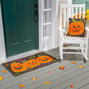 Indoor/Outdoor Jack-O-Lantern Pumpkin Hooked Polypropylene Accent Rug 24"x42"