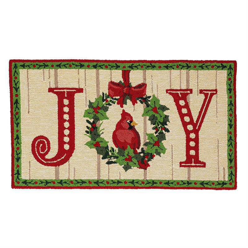 Indoor/Outdoor Hooked Rug, Polypropylene, Cardinal Joy, 24"x42"