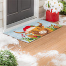 Indoor/Outdoor Hooked Rug, Polypropylene, Highland Cow, 24"x42"