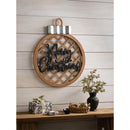 Wood and Metal Round Wall Décor, Merry Christmas