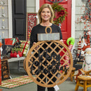 Wood and Metal Round Wall Décor, Merry Christmas