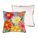 Blooming Daisy Indoor/Outdoor Hooked Pillow 18"x18"
