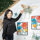 23.25"L x 19"H Metal Wall Décor, Luna Moth