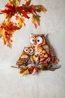Capiz and Metal Mother and Baby Owl Wall Decor,phl331