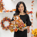 Capiz and Metal Mother and Baby Owl Wall Decor,phl331