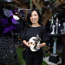 Resin Skull with Two Butterflies Statuary