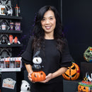 6.5" LED Resin Pumpkins with Crow Tabletop Decor,phl360